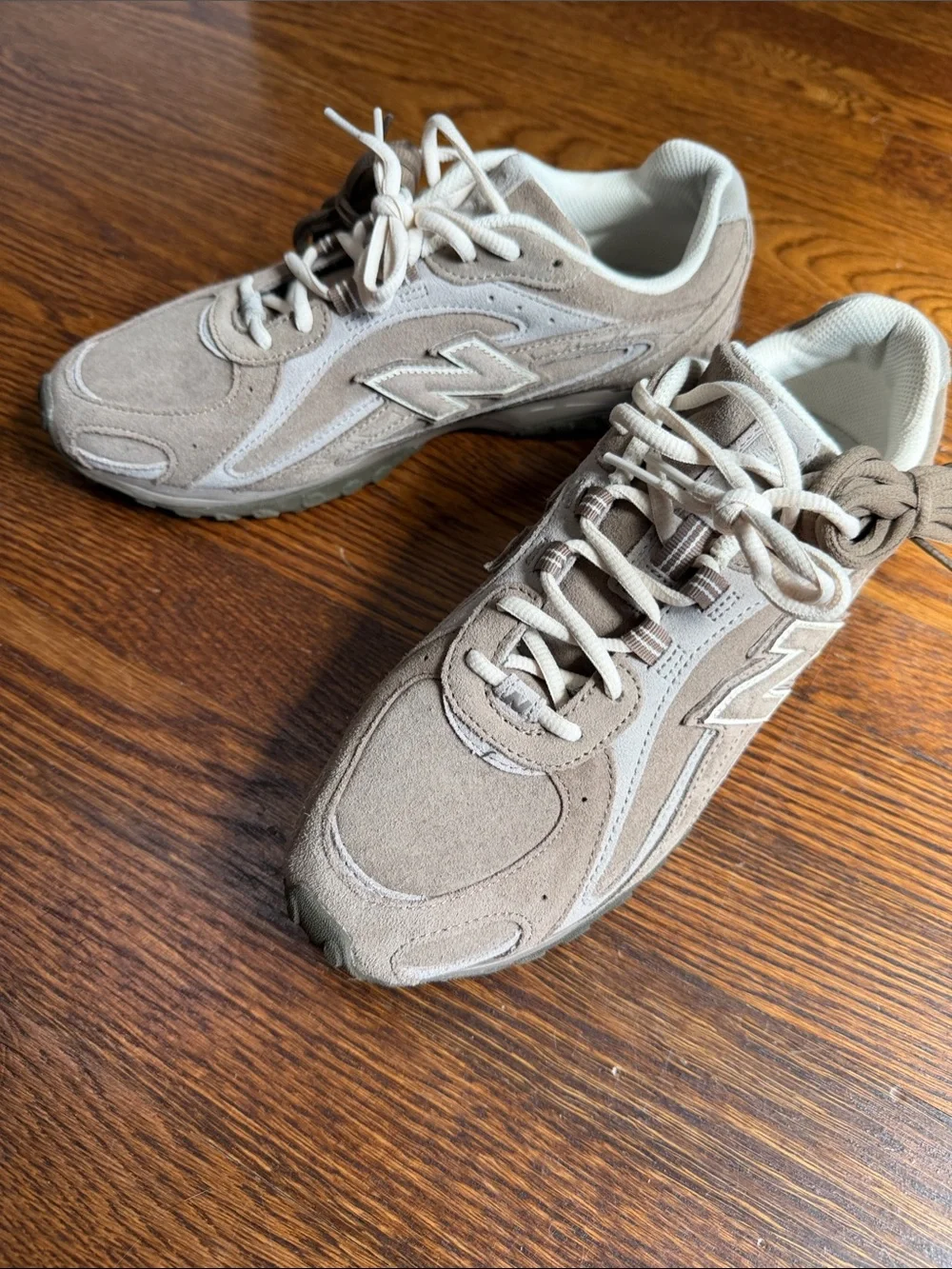New Balance Men's Taupe Suede Athletic Sneakers
